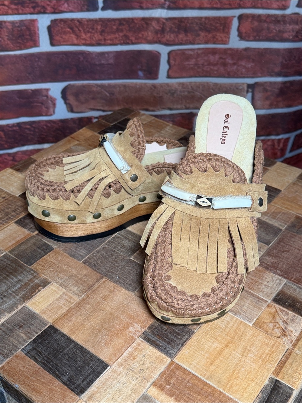 👞 Sol Caleyo Handmade Spanish Platform Clogs – Tan – 40 EU - Picture 5 of 11